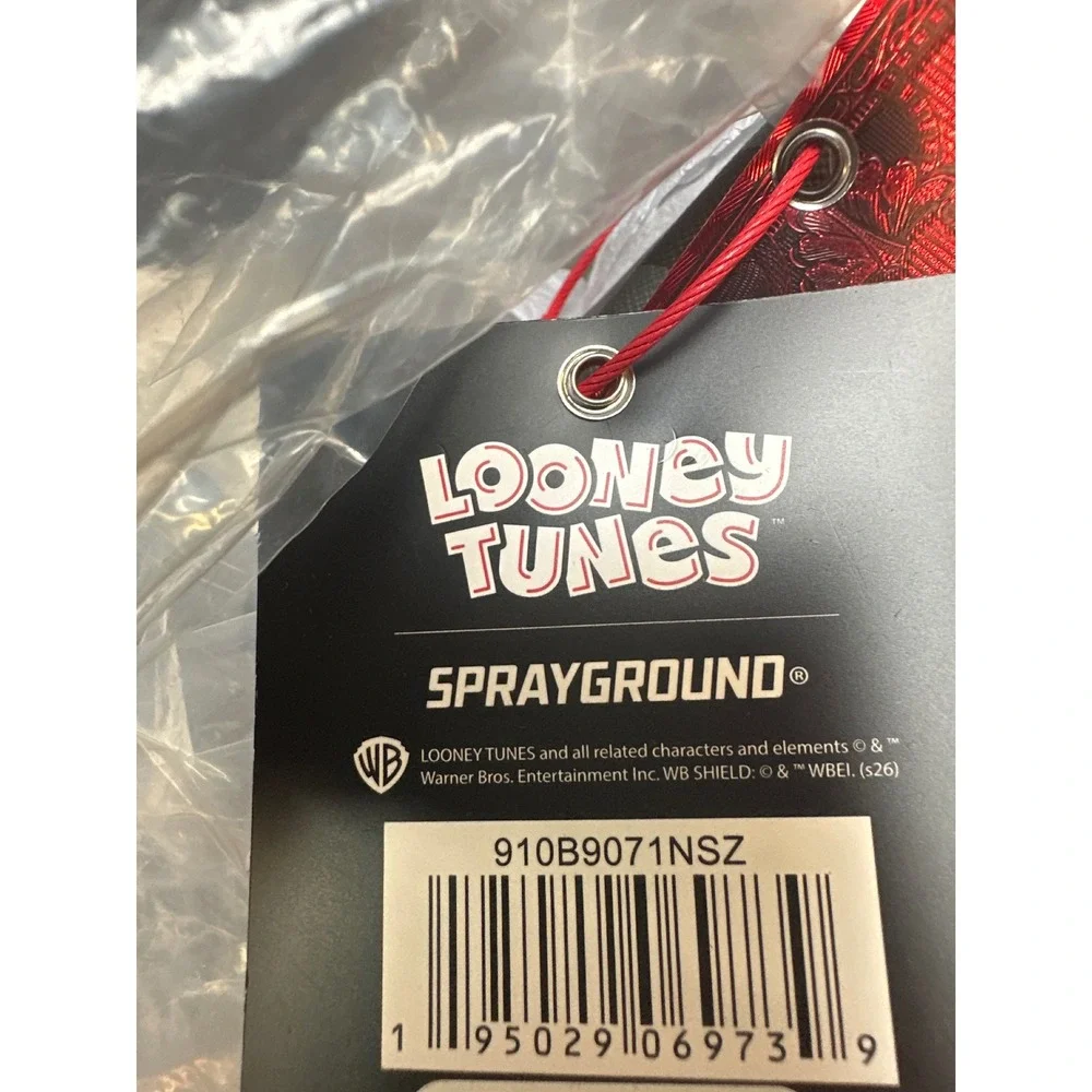 Sprayground Looney Tunes Fight Cloud Backpack Checkered Grey Black Mens New